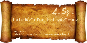 Leimdörfer Szilvánusz névjegykártya